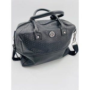 Lululemon Black Faux Leather Duffle Weekender Gym Shoulder Bag